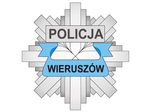 odznaka policyjna z napisem Policja Wieruszów.
